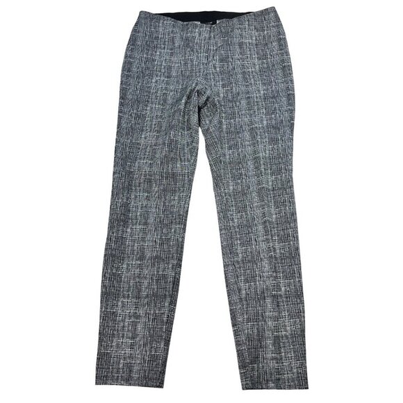 Alfani Womens Black/White Print Mid Rise Straight Dress Pants Sz 14 Stretch - Picture 1 of 9